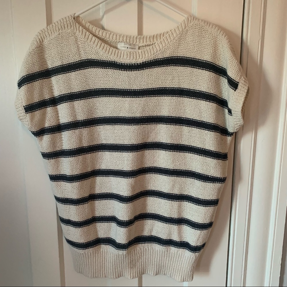 Lucky Brand striped knit sleeveless sweater L